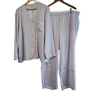Summersalt Pajama Set Womens Size 2x Shirt 1x Pants Purple Sleepwear Silky Comfy